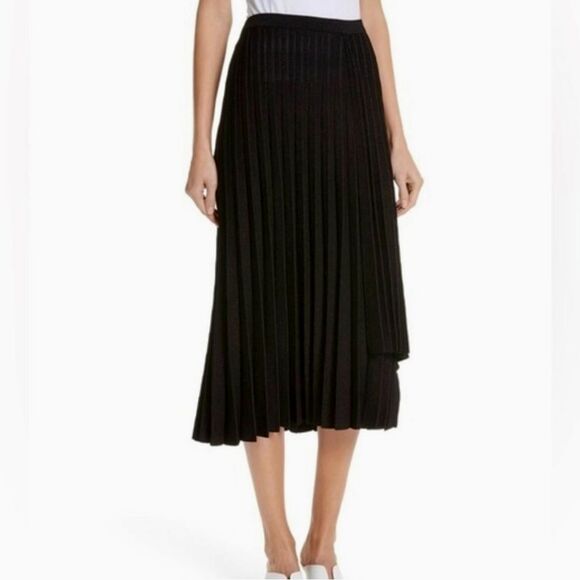 Lewit Metallic Black Pleated Knit Midi Skirt - Picture 5 of 9
